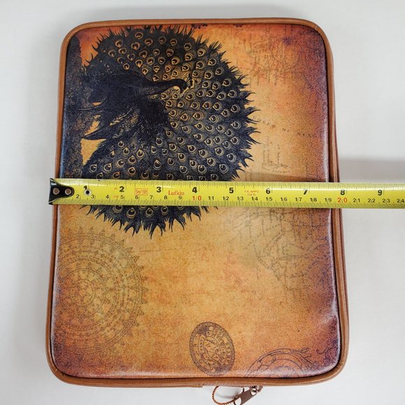 Lavishy Peacock Tablet Sleeve Bag Carrying Case Vegan/faux leather Nylon NOS - Picture 6 of 8